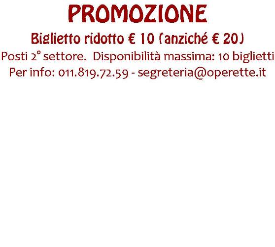 BIGLIETTI SCONTATI PER L'OPERETTA "LE MILLE E UNA NOTTE"